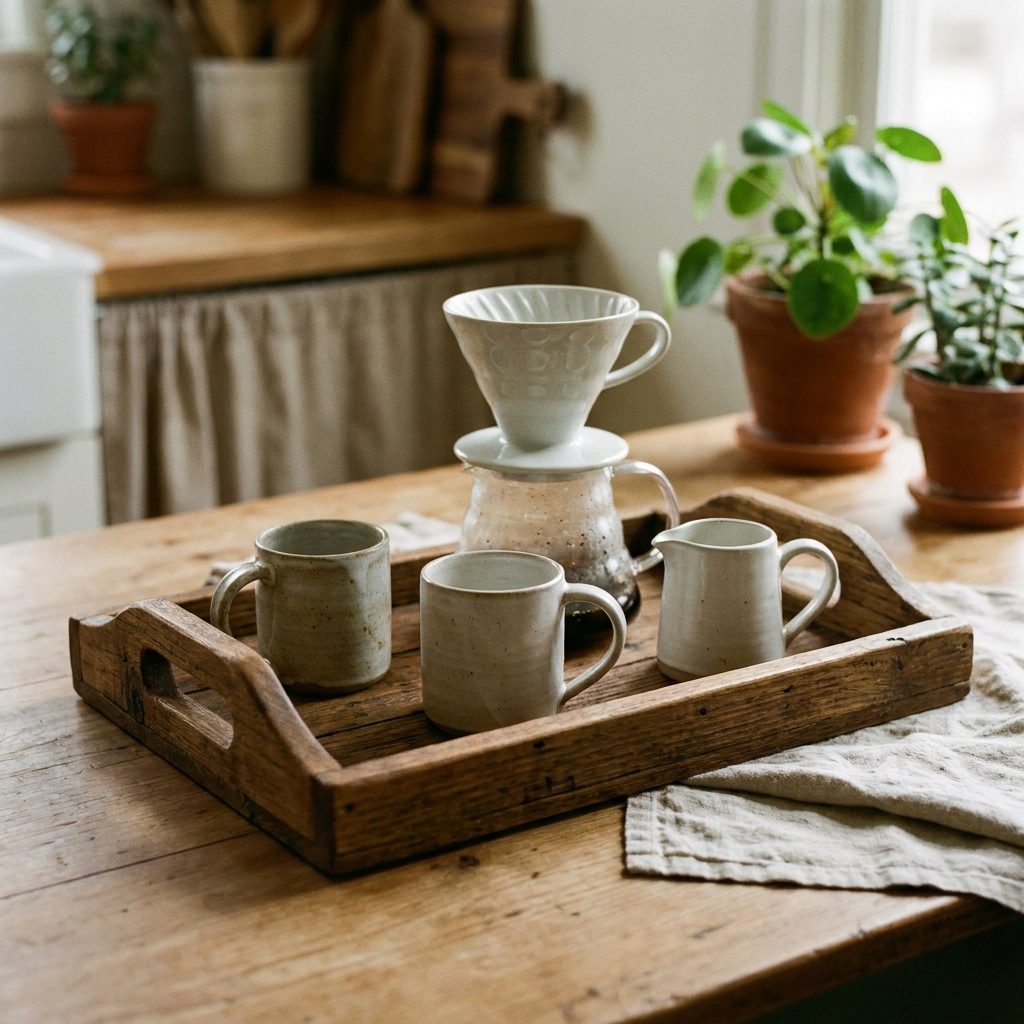 plateau de service en bois Image