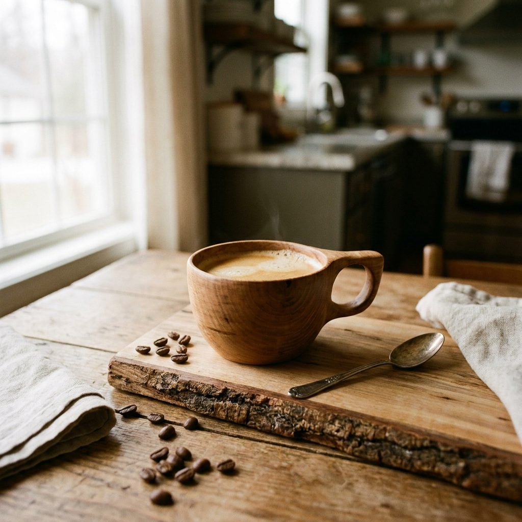 tasse a cafe en bois Image