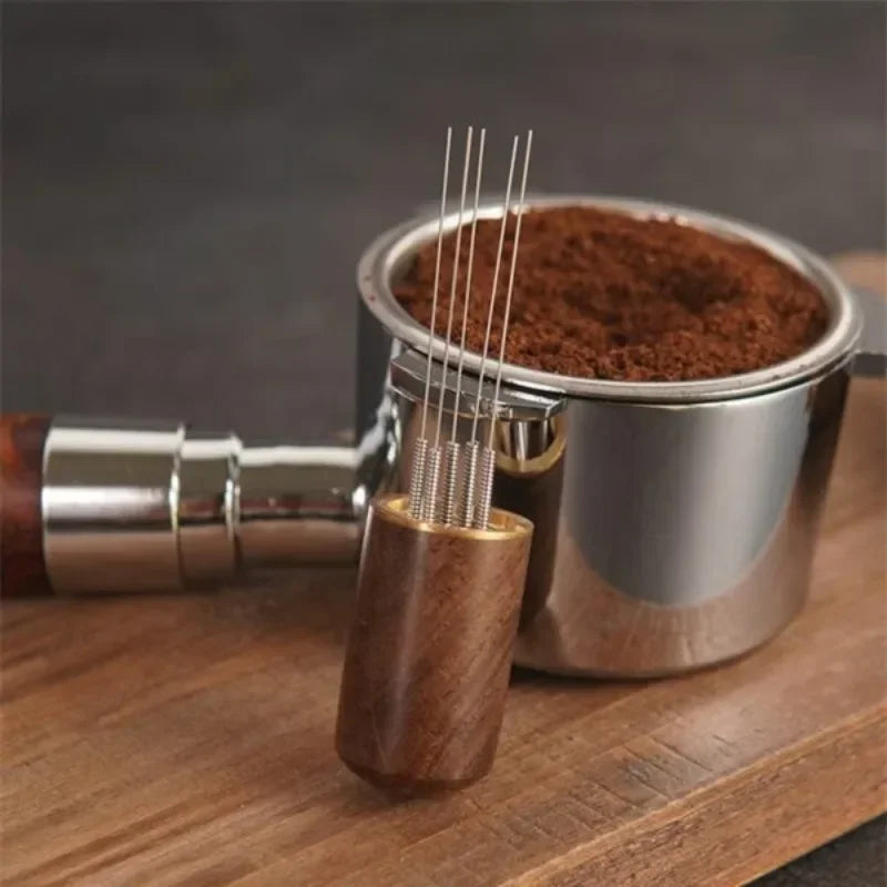 Agitateur Aiguille pour Café Expresso Manche Bois Portable