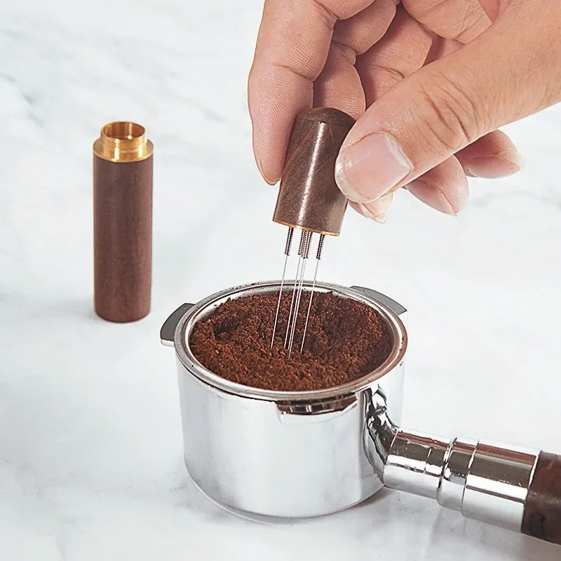 Agitateur Aiguille pour Café Expresso Manche Bois Portable