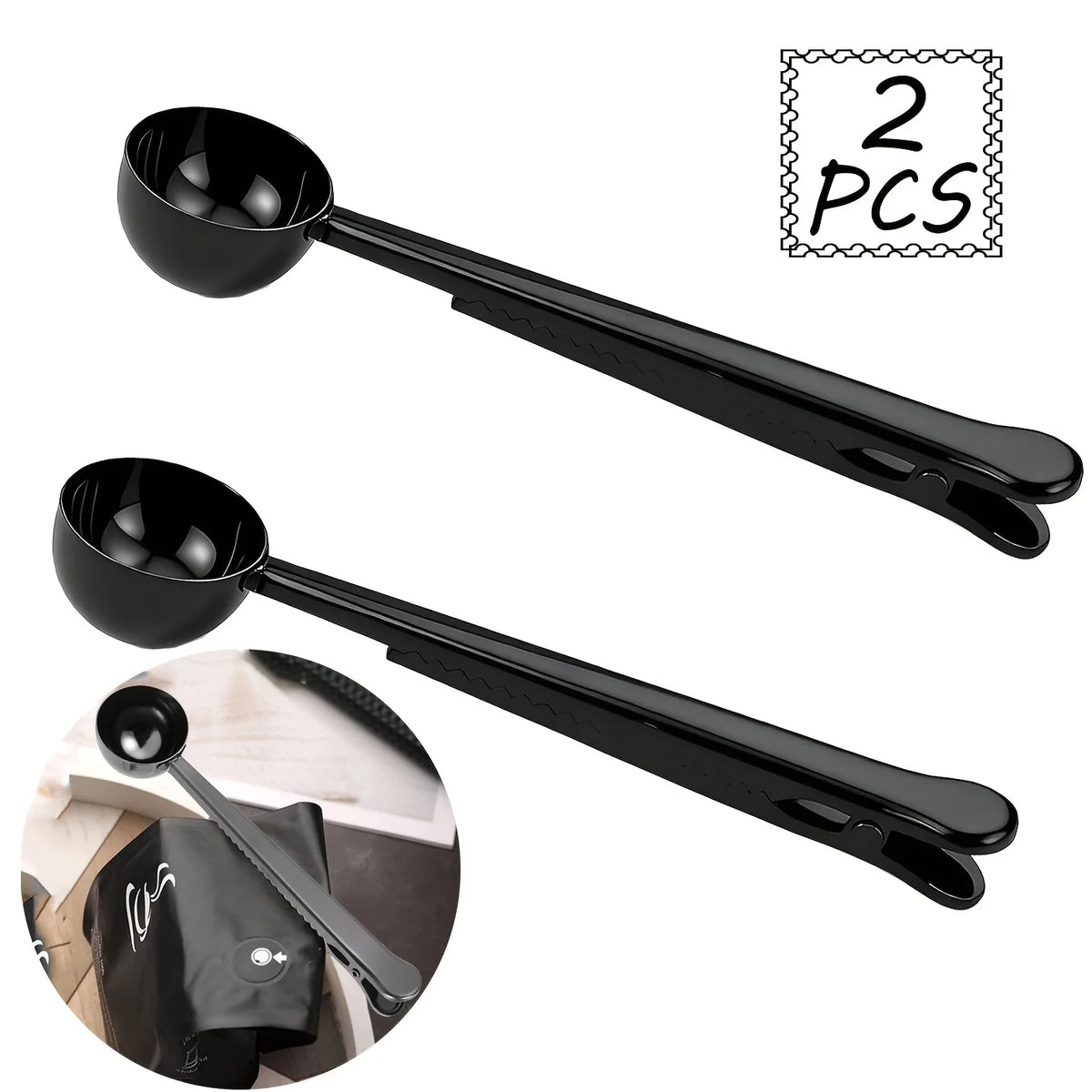 Cuillère Doseuse En Acier Inoxydable Avec Clip — 2 Pièces Noir, photo 9