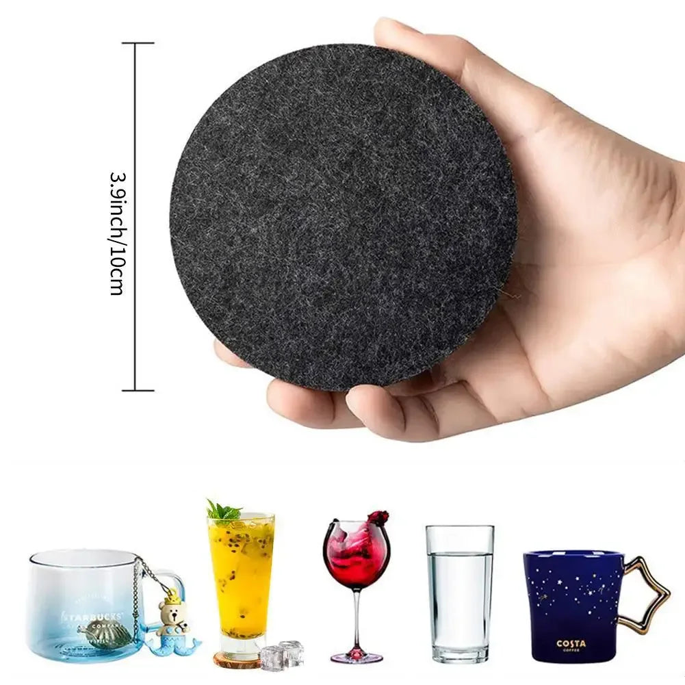 Dessous de Verre Ronds en Feutre 11 Pièces