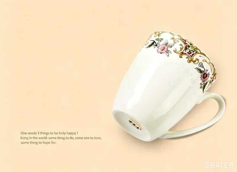Ensemble De 6 Tasses En Porcelaine Fine Avec Support
