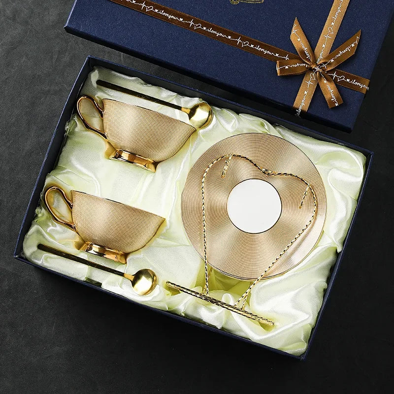 Ensemble de Tasses À Café Élégantes en Verre