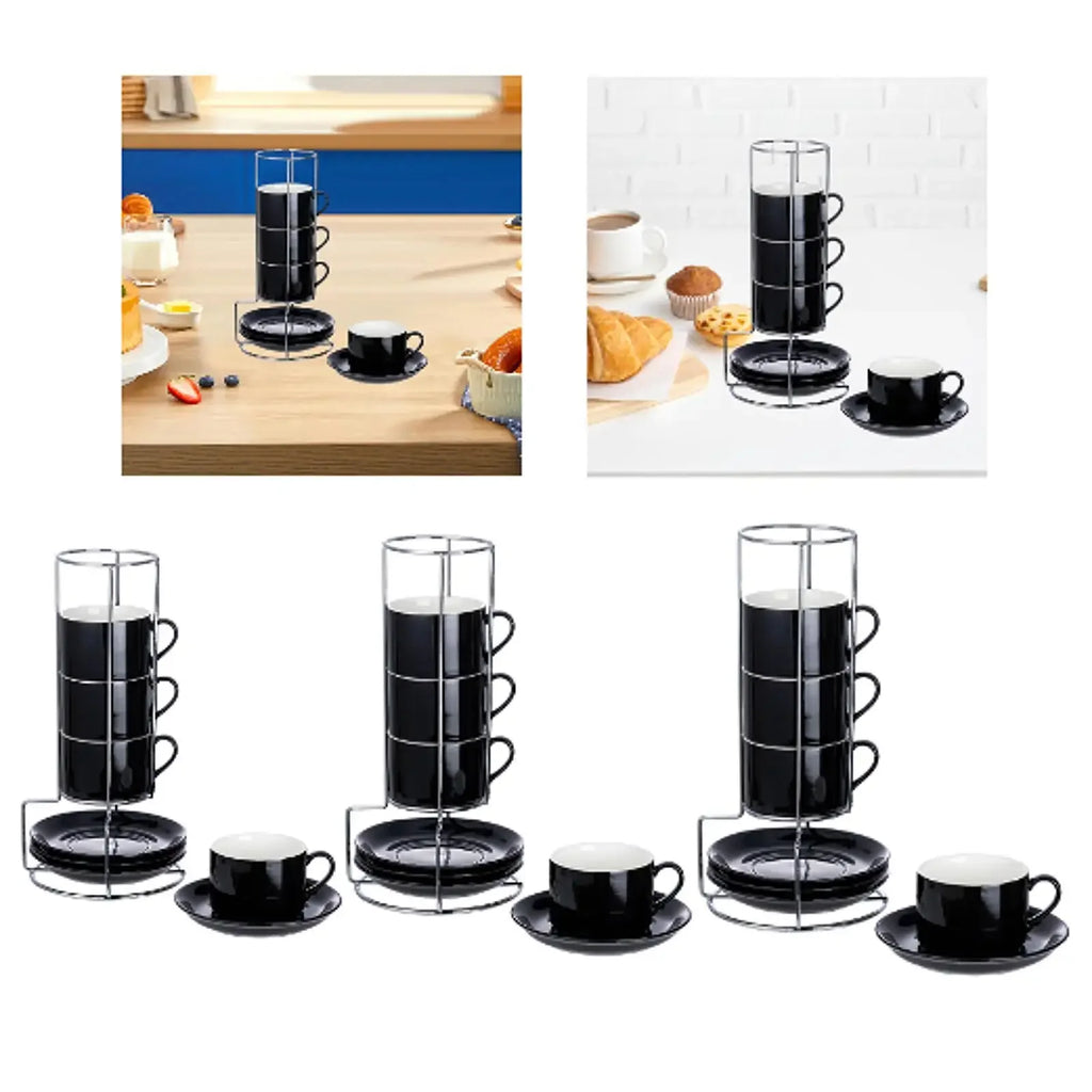 Ensemble De Tasses À Espresso En Céramique Avec Support