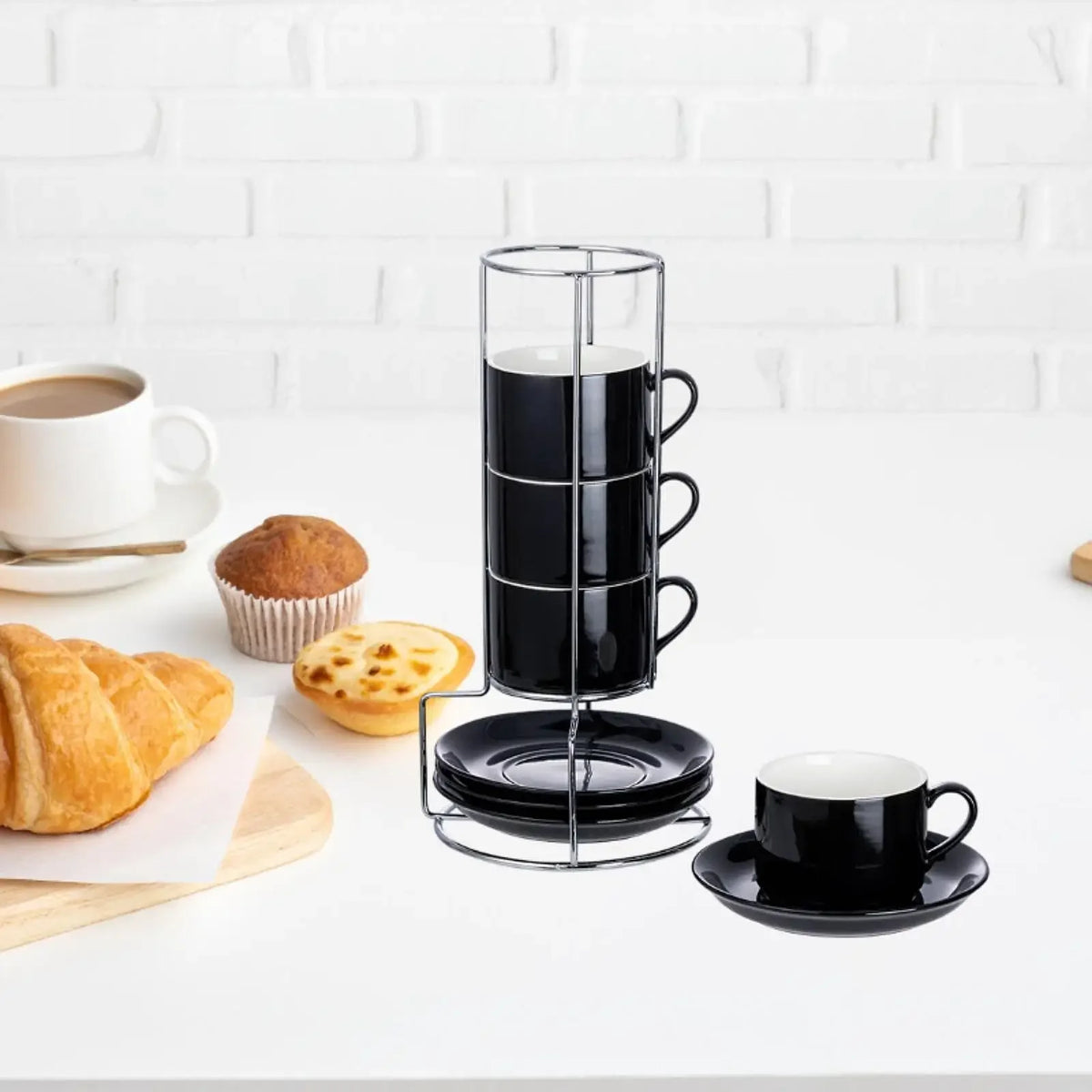 Ensemble De Tasses À Espresso En Céramique Avec Support Image