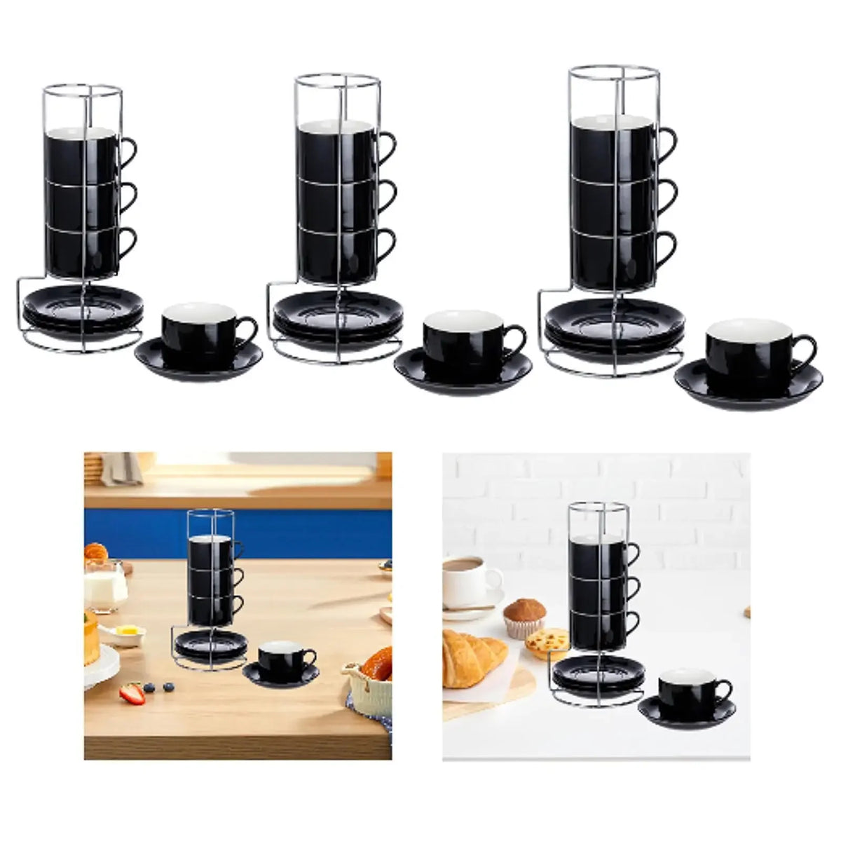 Ensemble De Tasses À Espresso En Céramique Avec Support Image