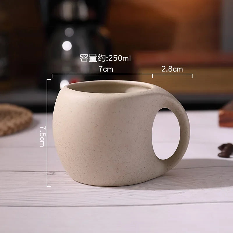Ensemble Tasse À Café En Céramique Avec Soucoupe En Bois