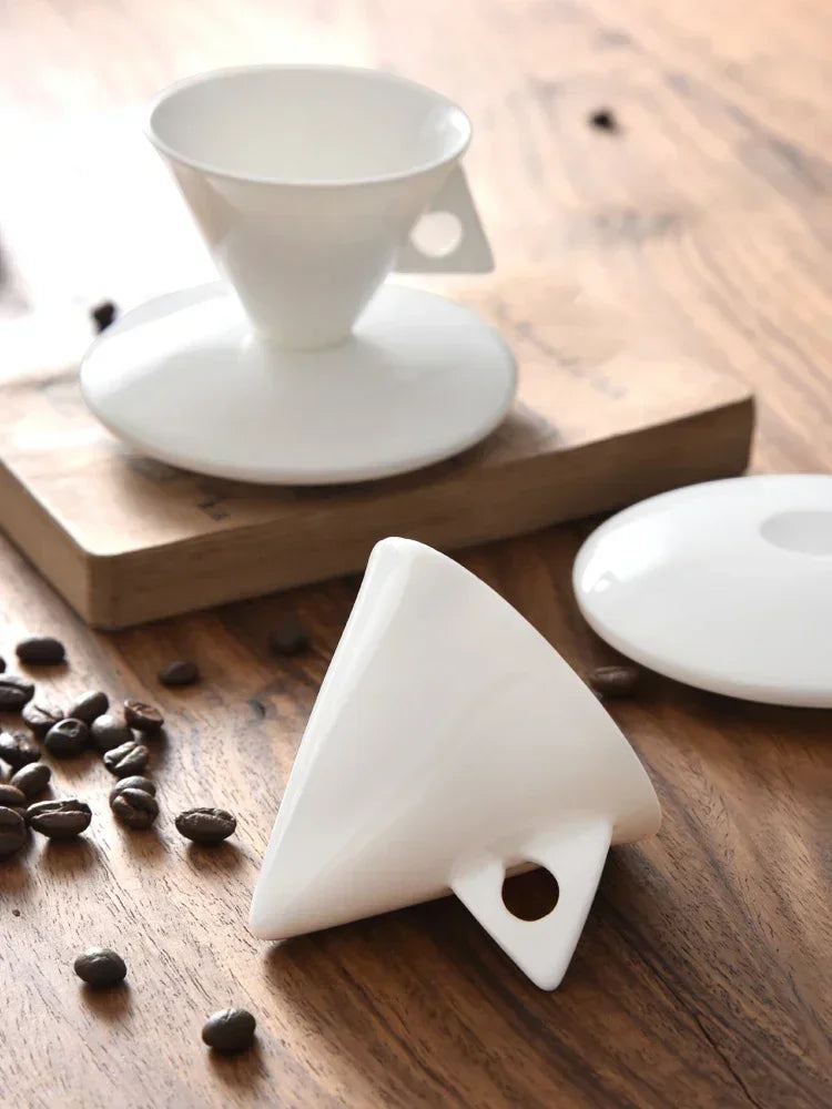 Ensemble Tasse À Café En Céramique Avec Soucoupe Image