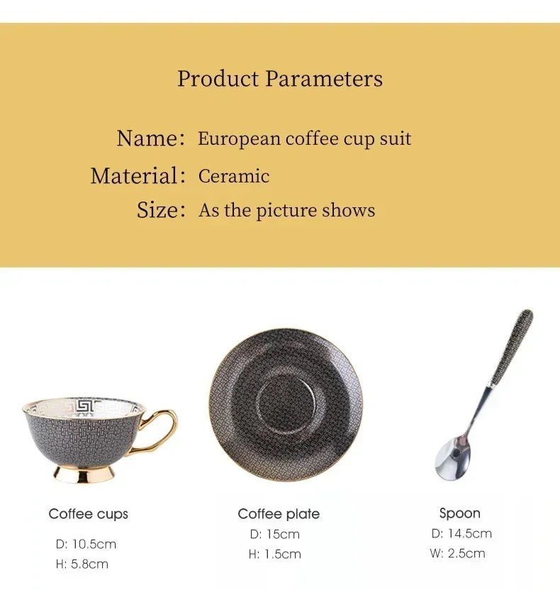 Ensemble Tasse À Café En Porcelaine À Carreaux