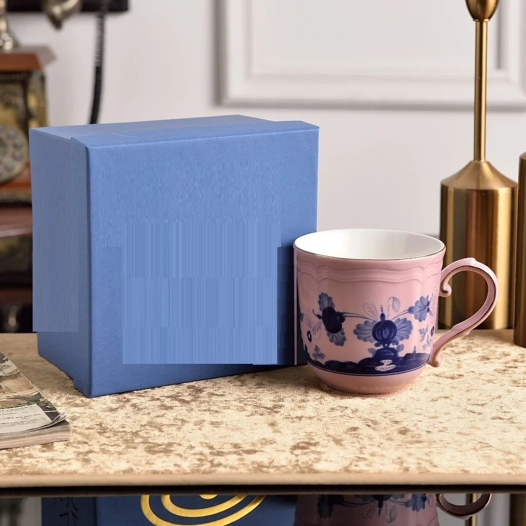 Ensemble Tasse à Café Et Soucoupe en Céramique Peinte