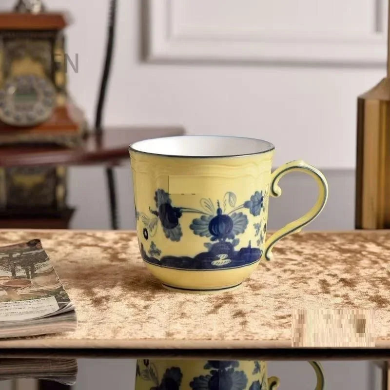 Ensemble Tasse à Café Et Soucoupe en Céramique Peinte