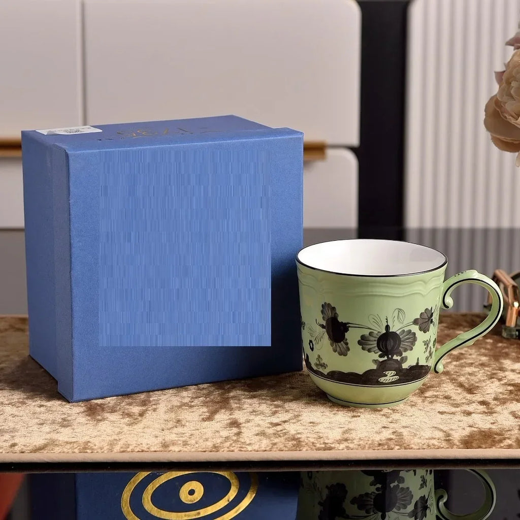 Ensemble Tasse à Café Et Soucoupe en Céramique Peinte