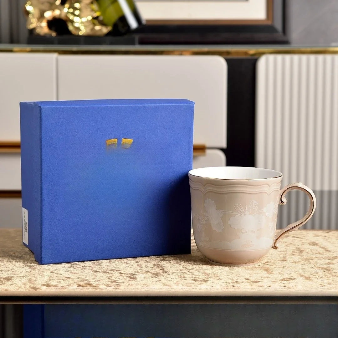 Ensemble Tasse à Café Et Soucoupe en Céramique Peinte