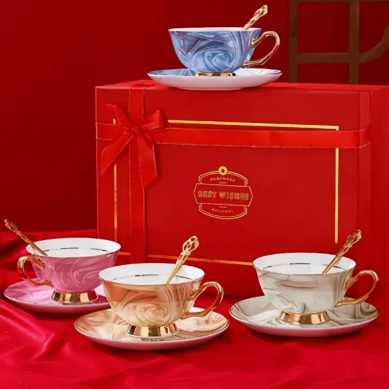 Ensemble Tasse Et Soucoupe En Céramique Style Européen