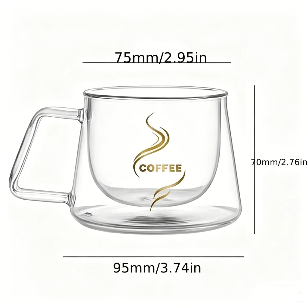Gobelet En Verre À Double Paroi Avec Anse
