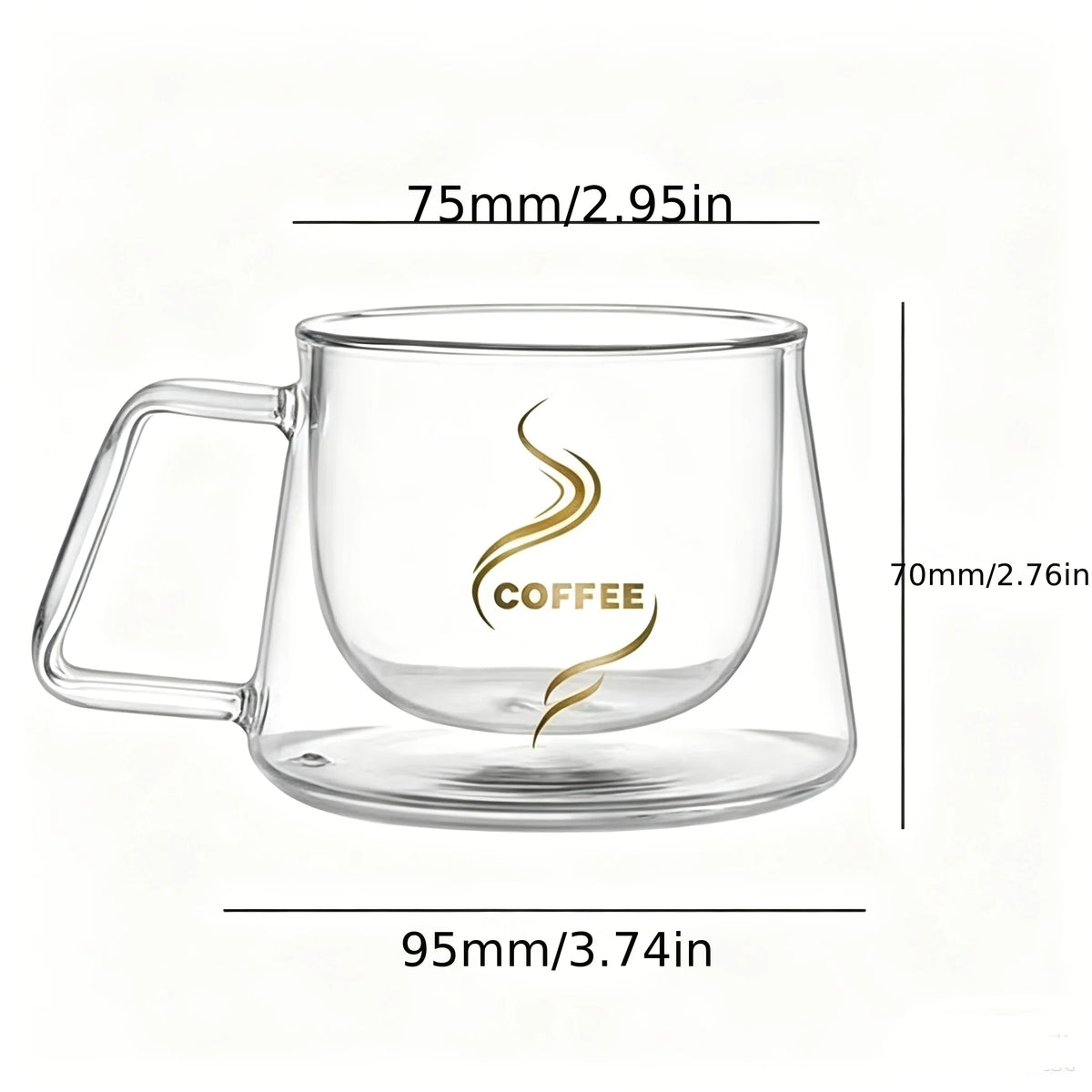 Gobelet En Verre À Double Paroi Avec Anse