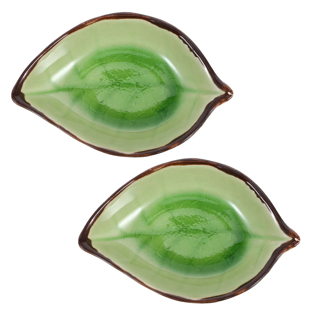 Lot De 2 Repose-Cuillères En Céramique Feuille