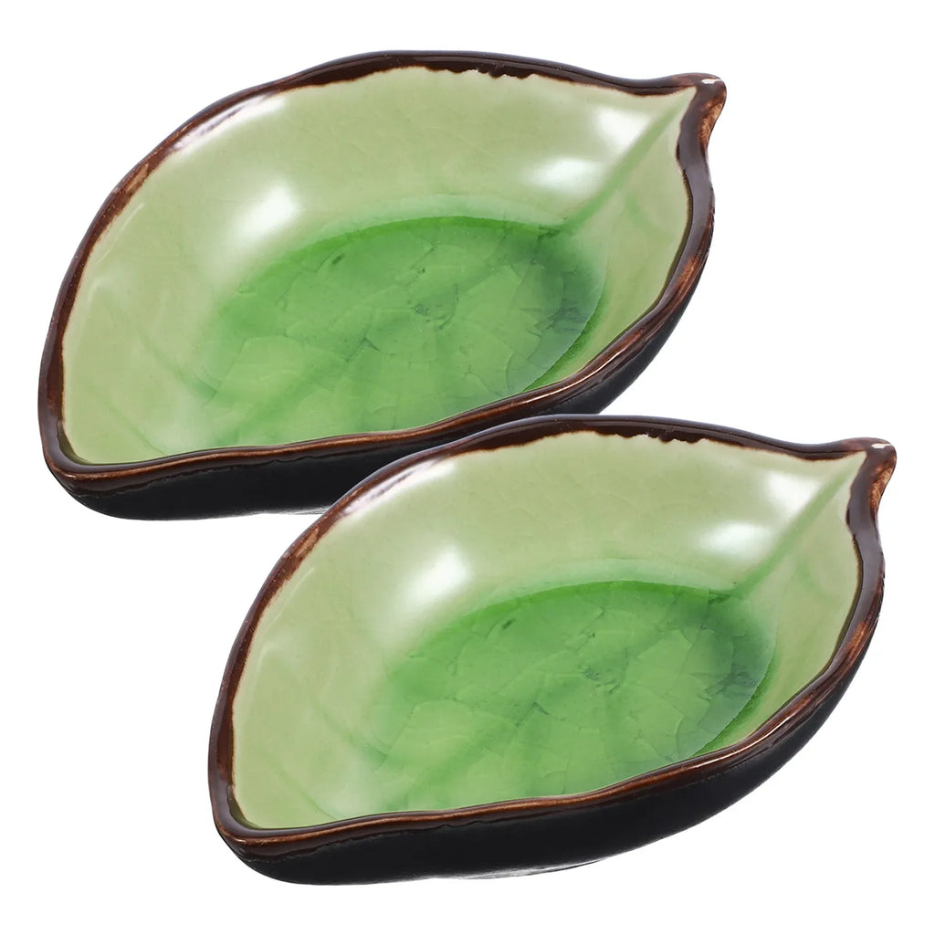 Lot De 2 Repose-Cuillères En Céramique Feuille
