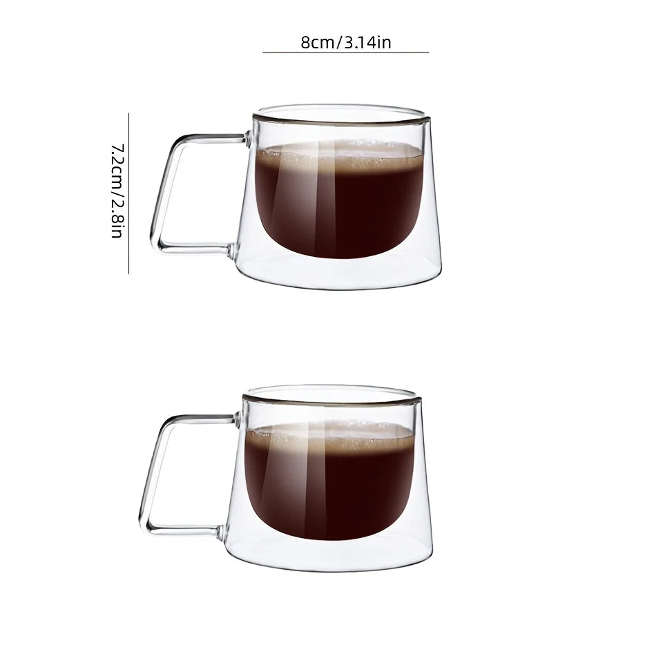 Lot de 2 Tasses à Café en Verre Double Paroi — photo 2