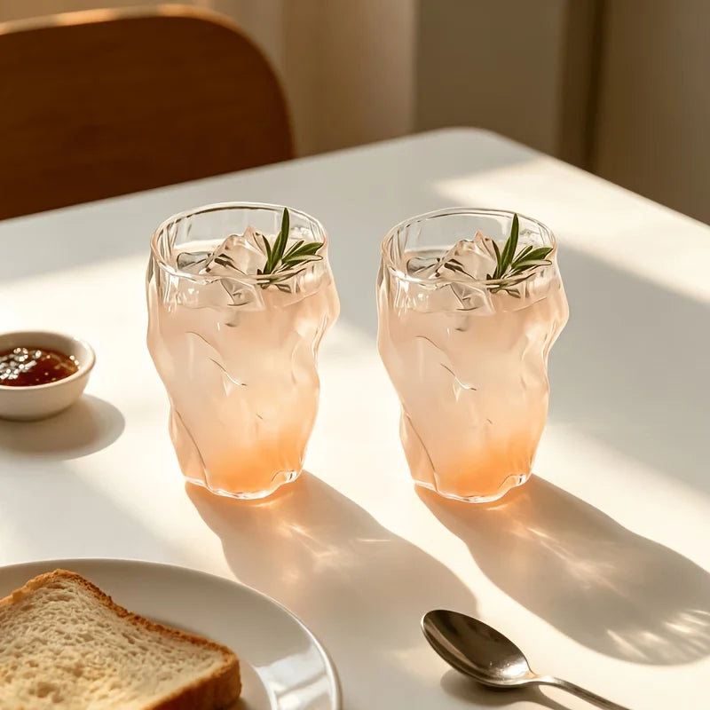 Lot De 2 Verres Texturés En Verre