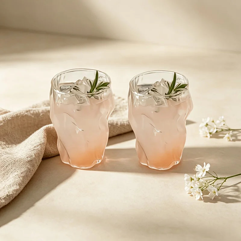 Lot De 2 Verres Texturés En Verre — photo 3