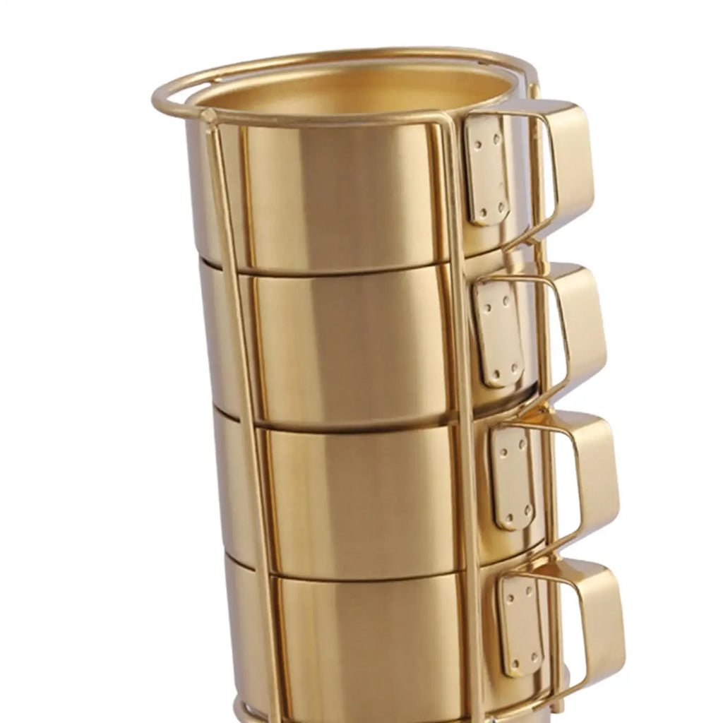 Lot De 4 Tasses À Café Empilables En Acier Inoxydable