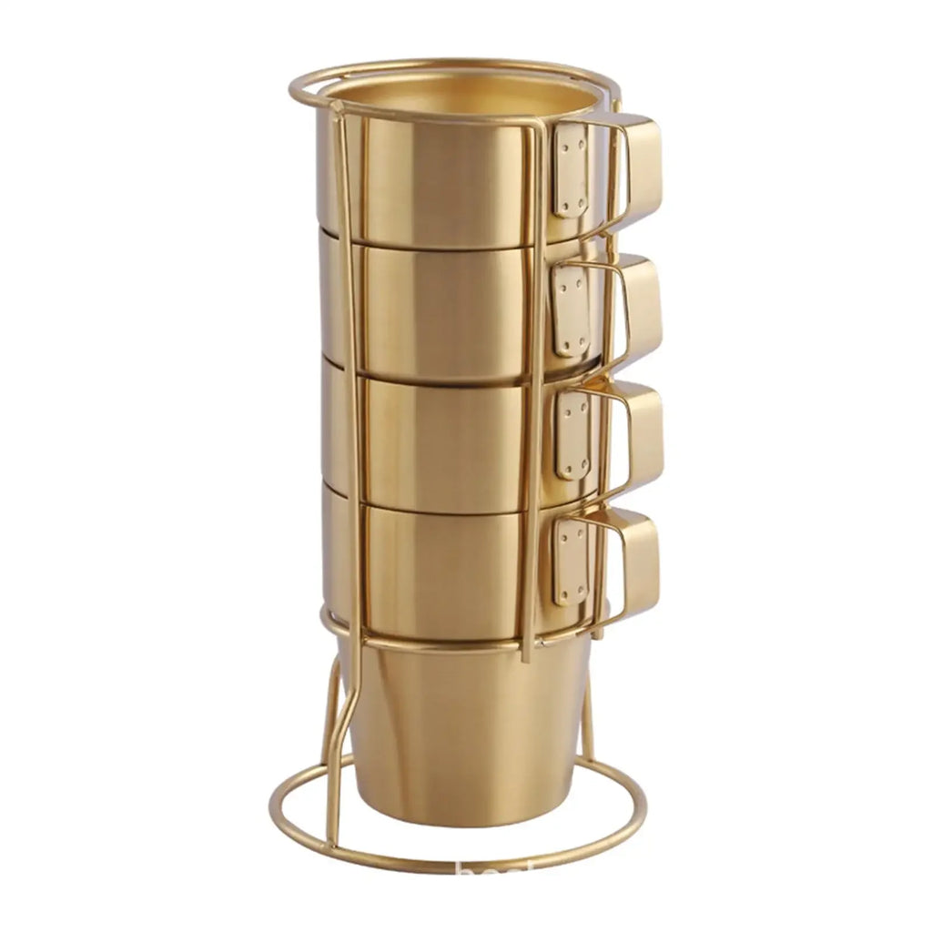 Lot De 4 Tasses À Café Empilables En Acier Inoxydable