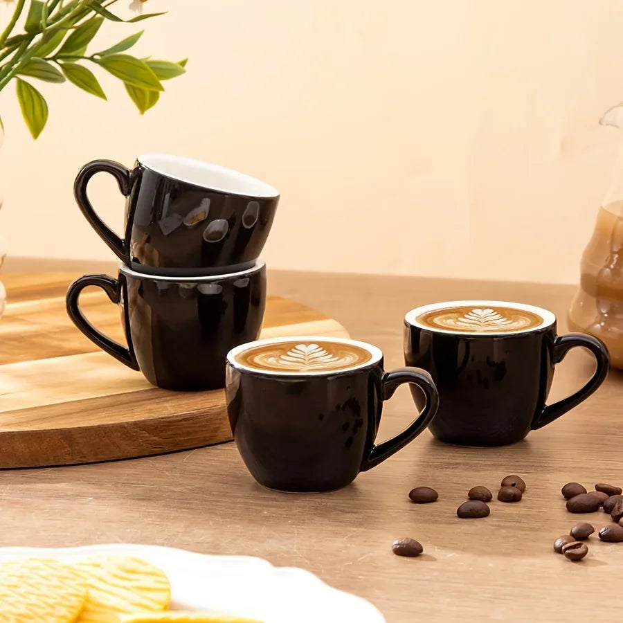 Lot De 4 Tasses à Expresso En Céramique Avec Anse