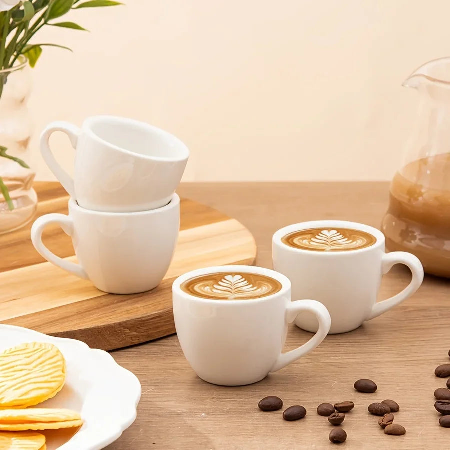 Lot De 4 Tasses à Expresso En Céramique Avec Anse Image