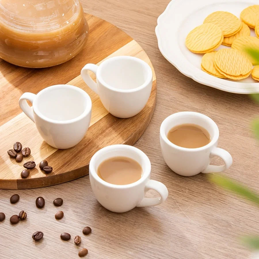 Lot De 4 Tasses à Expresso En Céramique Avec Anse Image