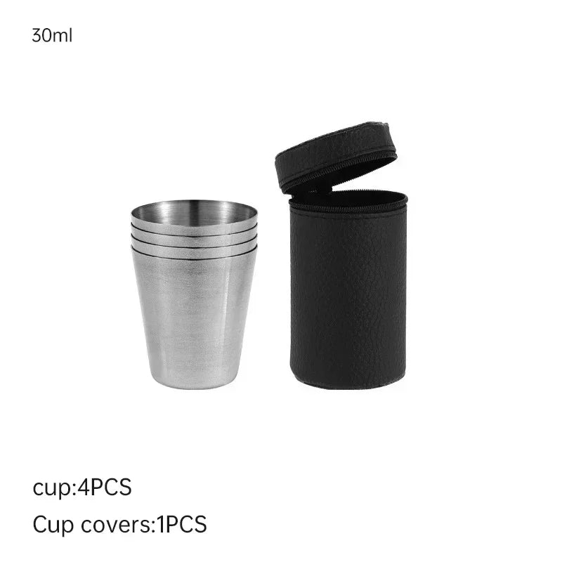 Lot De 4 Tasses Empilables en Acier Inoxydable pour Camping