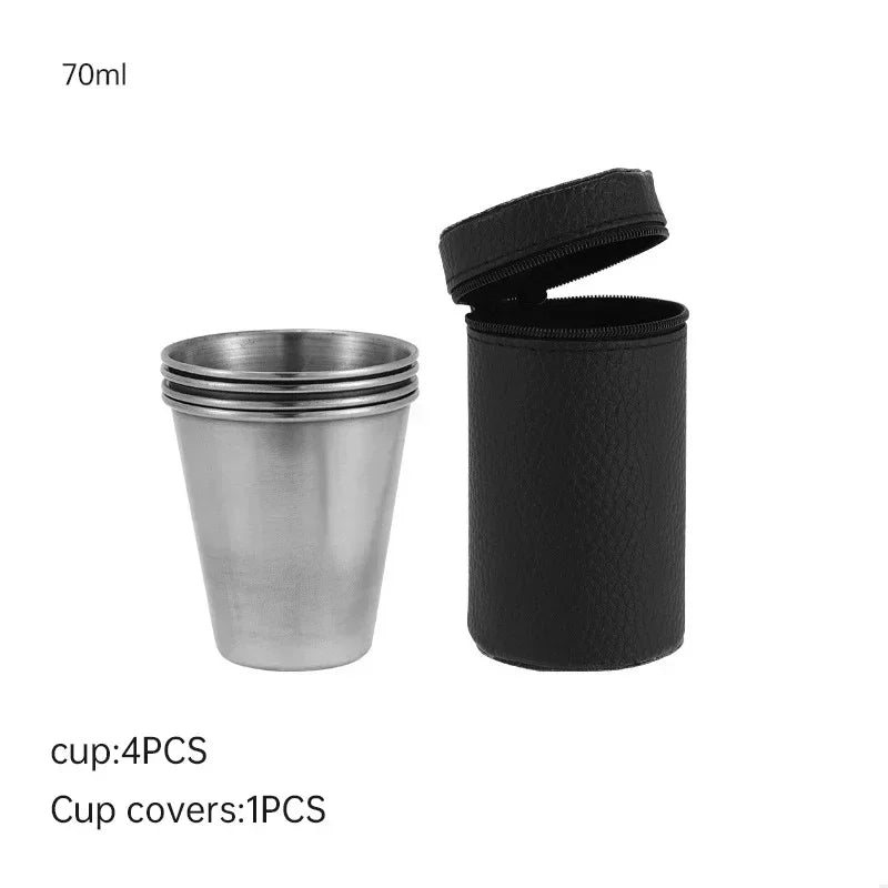 Lot De 4 Tasses Empilables en Acier Inoxydable pour Camping