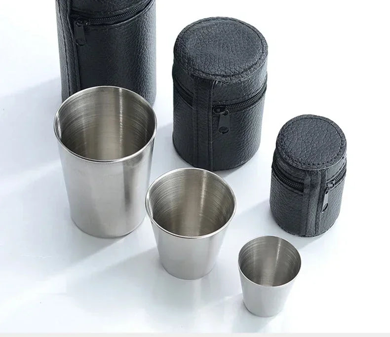 Lot De 4 Tasses Empilables en Acier Inoxydable pour Camping