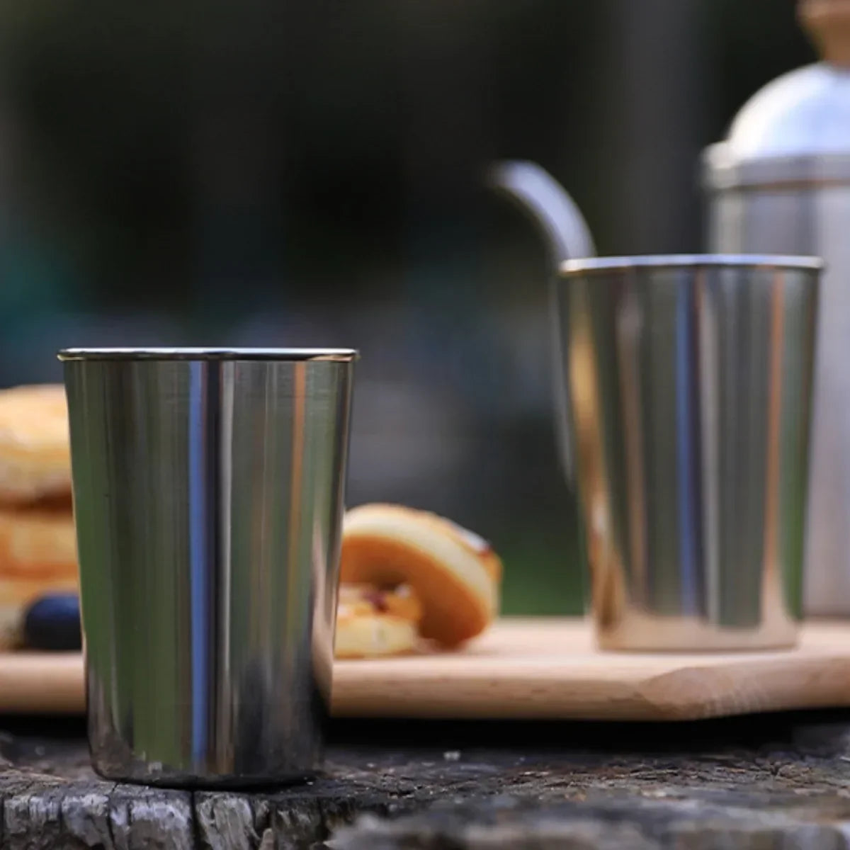 Lot De 4 Tasses Empilables en Acier Inoxydable pour Camping Image