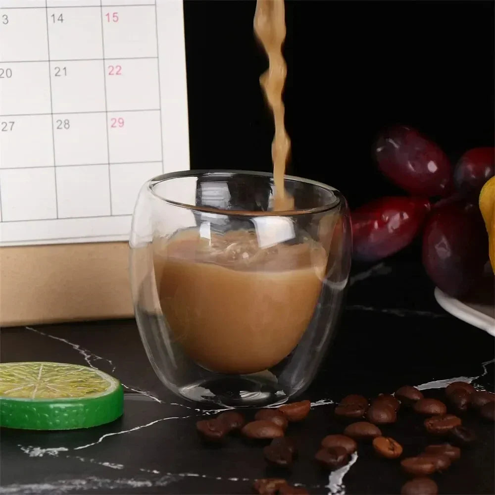 Lot De 6 Tasses En Verre À Double Paroi 80 Ml