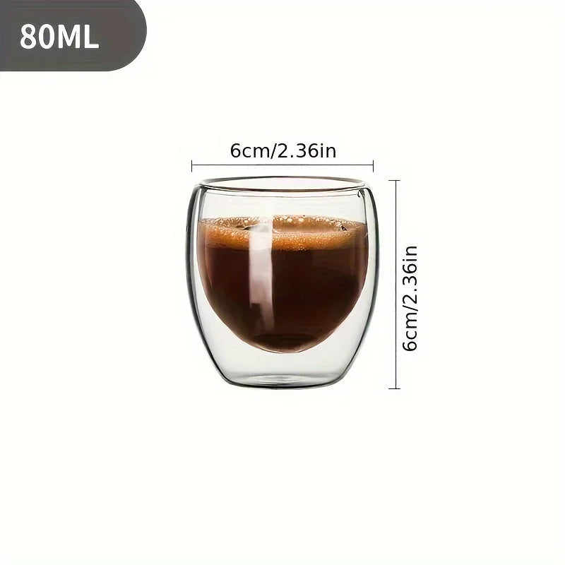 Lot De 6 Tasses En Verre À Double Paroi 80 Ml