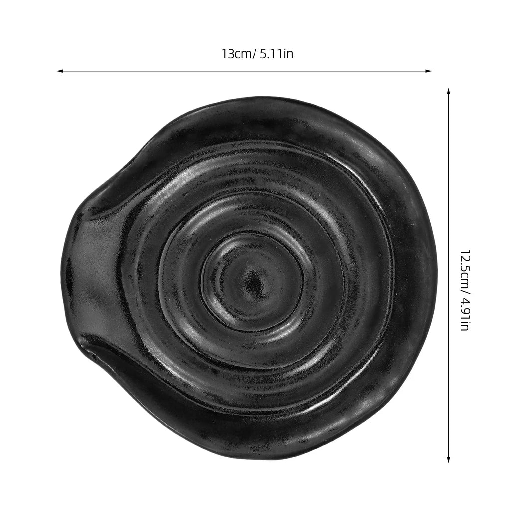 Mini Repose-Cuillère en Céramique Noire