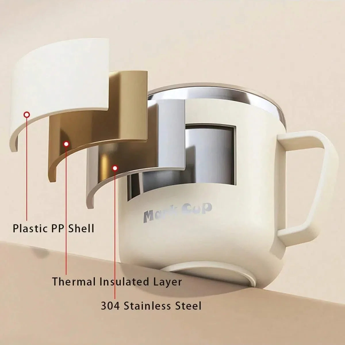 Mug Isotherme 400 Ml Acier Inox Double Paroi Avec Couvercle