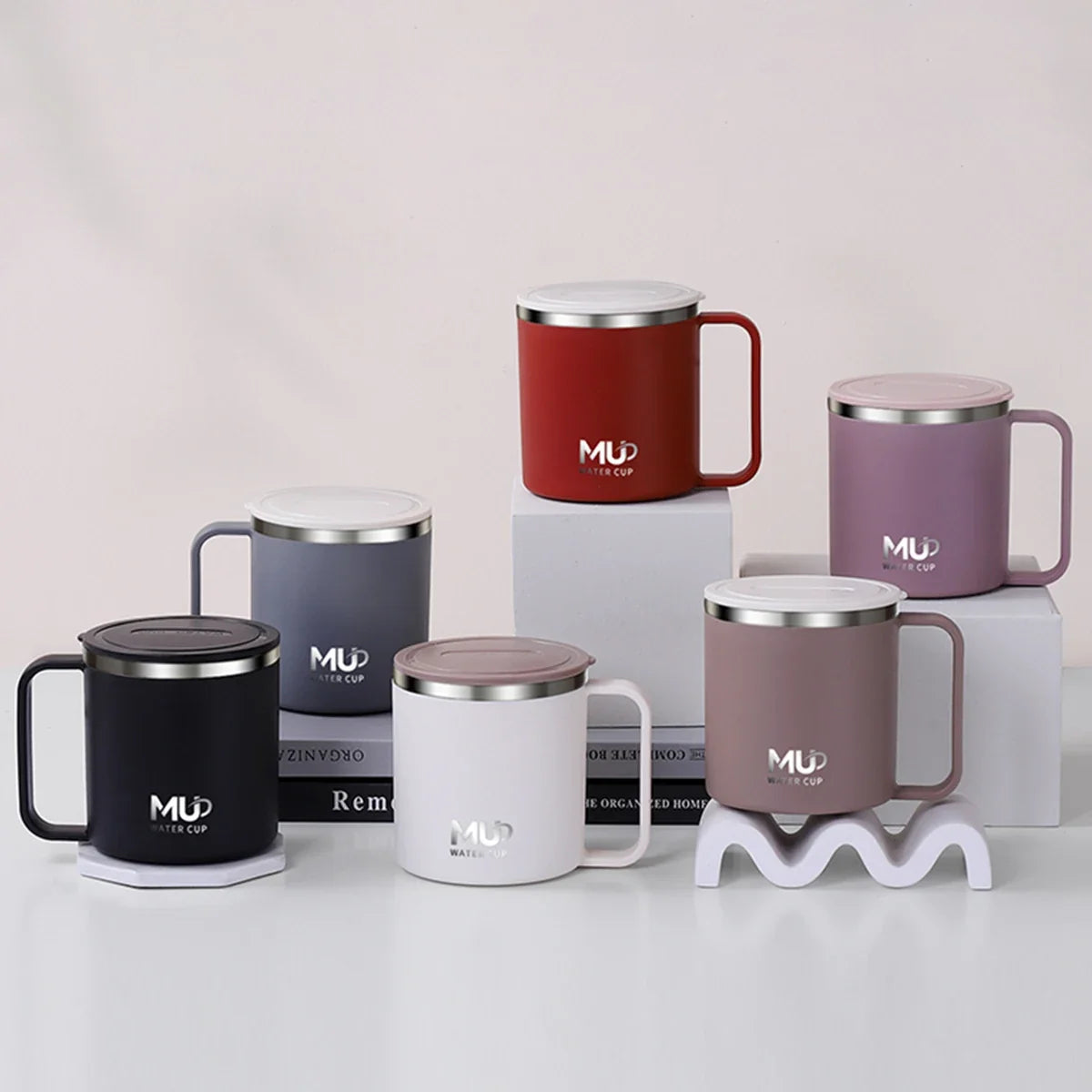 Mug Isotherme 400 Ml Acier Inox Double Paroi Avec Couvercle