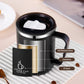 Mug Isotherme Inox Double Paroi 500 ml Avec Couvercle et Anse Plastique