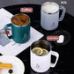 Mug Isotherme Inox Double Paroi 500 ml Avec Couvercle et Anse Plastique