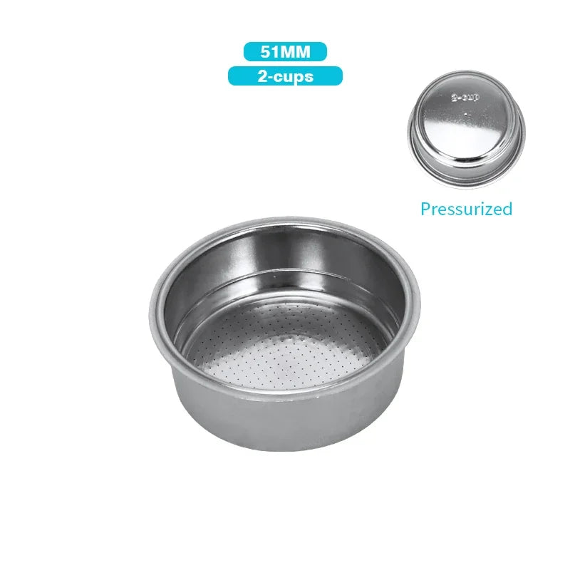 Panier Filtre Café Acier Inox pour Porte-Filtre sans Fond 51/54/58 mm