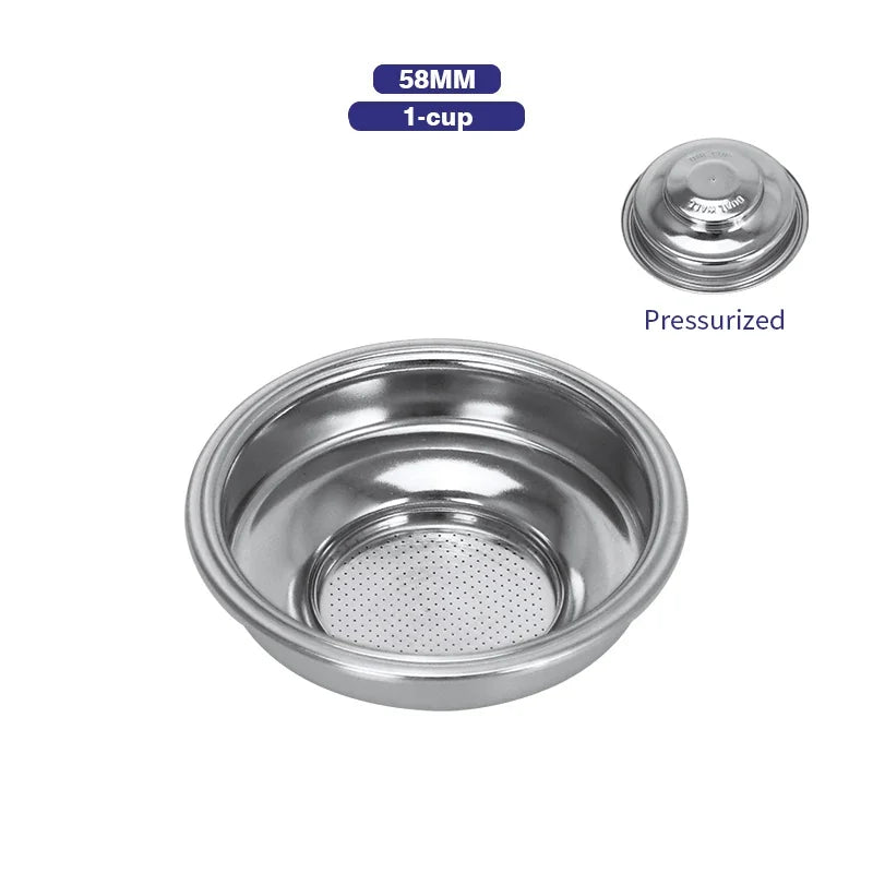 Panier Filtre Café Acier Inox pour Porte-Filtre sans Fond 51/54/58 mm