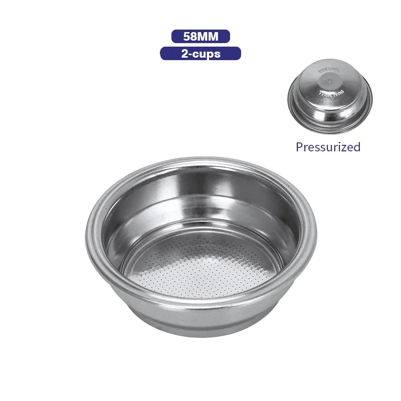 Panier Filtre Café Acier Inox pour Porte-Filtre sans Fond 51/54/58 mm