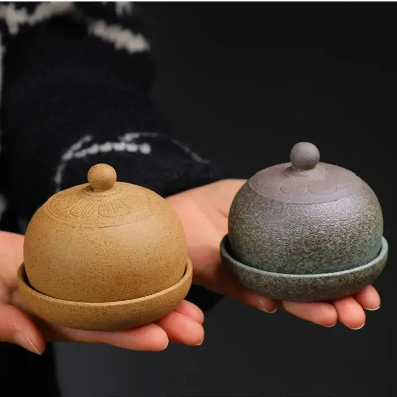 Petite Tasse à Café Ronde en Céramique avec Soucoupe