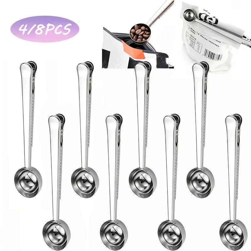 Pince Cuillère Doseuse en Acier Inoxydable — 8 Pièces