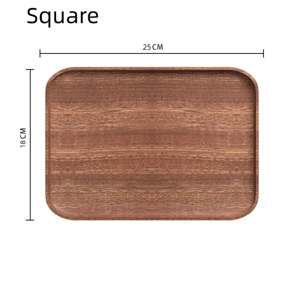 Plateau à Café en Bois Noyer Ovale et Rectangulaire