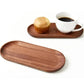 Plateau à Café en Bois Noyer Ovale et Rectangulaire