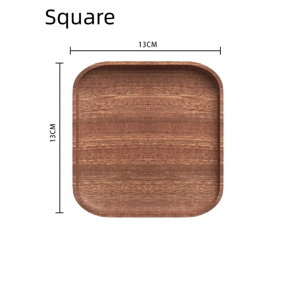 Plateau à Café en Bois Noyer Ovale et Rectangulaire